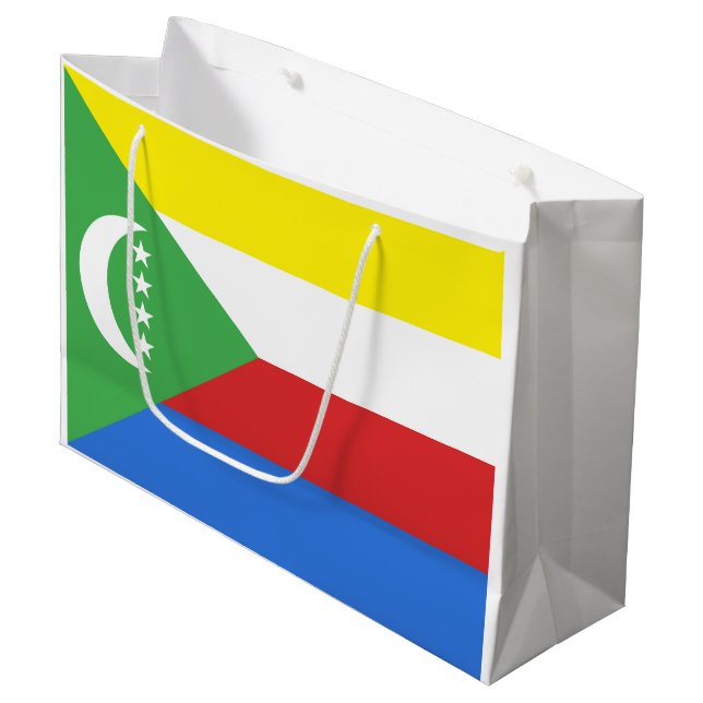 Comoros flag large gift bag (Front Angled)