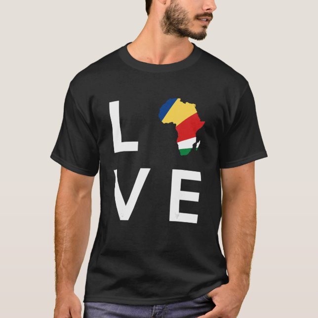 Comoros Flag Love Africa Continent Silhouette for  T-Shirt (Front)