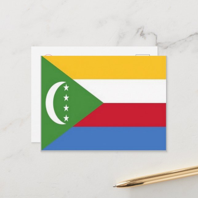 Comoros - Flag - Postcard (Front/Back In Situ)