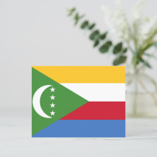 Comoros flag postcard