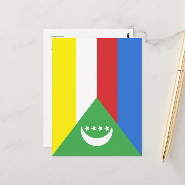Comoros flag postcard (Front/Back In Situ)