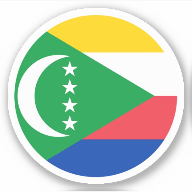 Comoros Flag Round Sticker (Front)