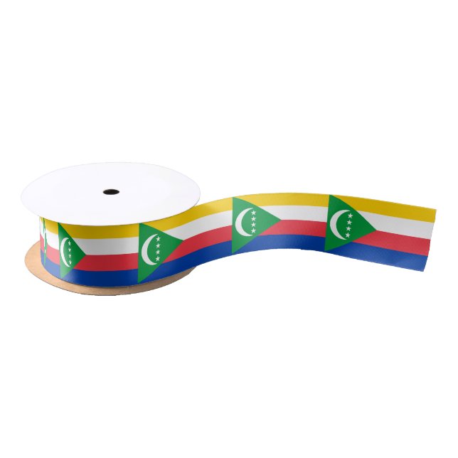 Comoros Flag Satin Ribbon (Spool)