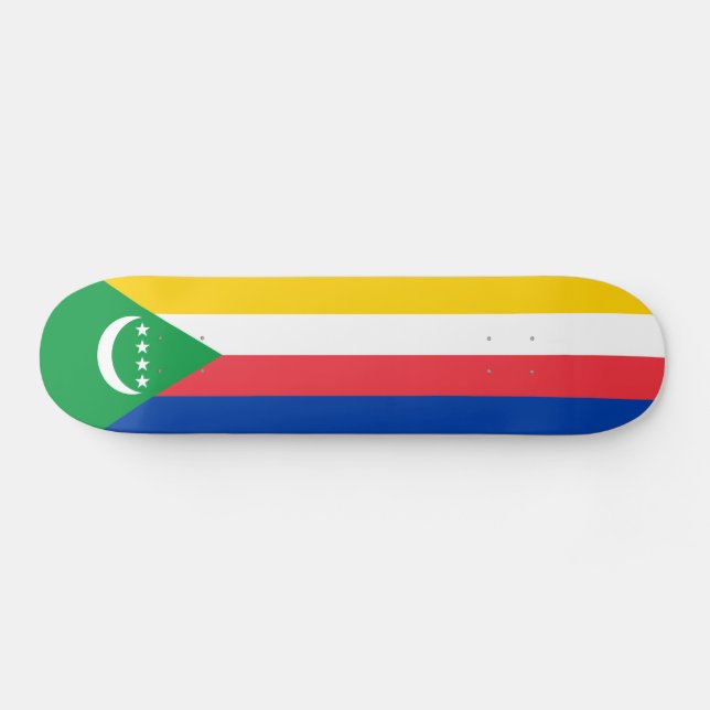 Comoros Flag Skateboard (Horz)