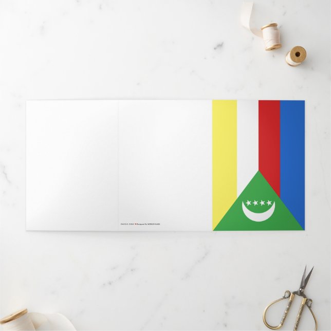 Comoros flag Tri-Fold card (Outside)
