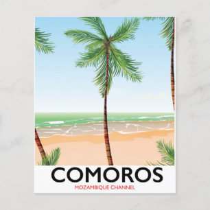 Comoros island vacation poster.