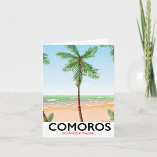 Comoros island vacation poster. holiday card