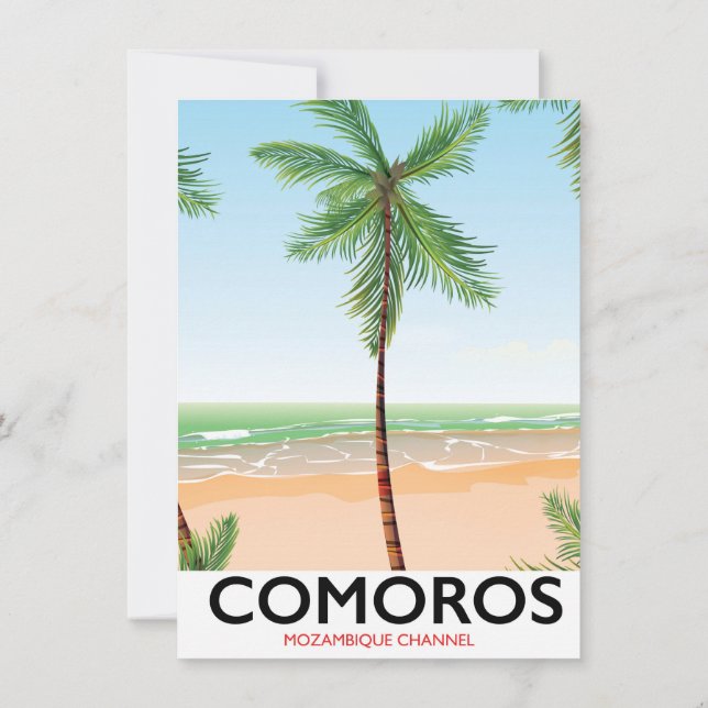 Comoros island vacation poster. invitation (Back)