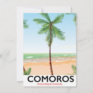 Comoros island vacation poster. invitation