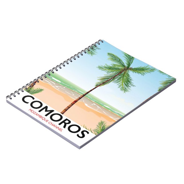 Comoros island vacation poster. notebook (Left Side)