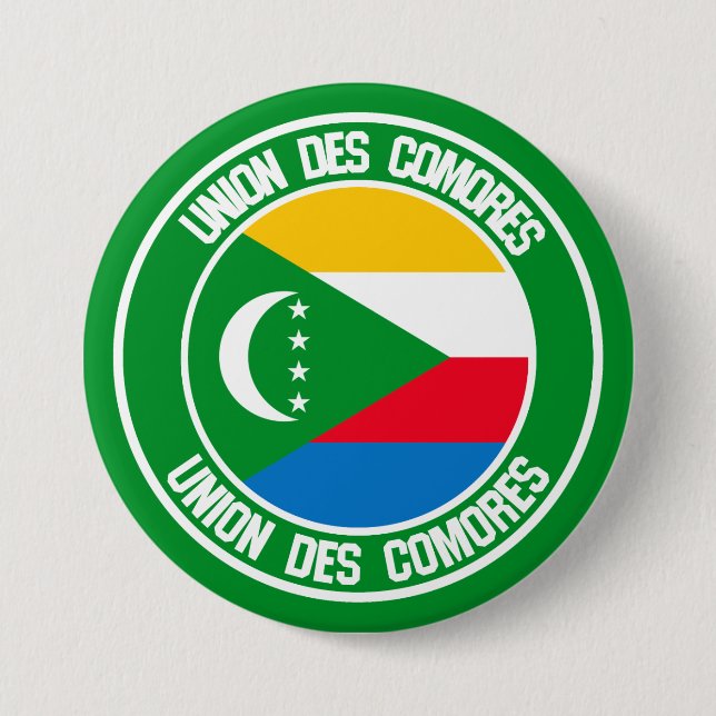 Comoros Round Emblem 7.5 Cm Round Badge (Front)