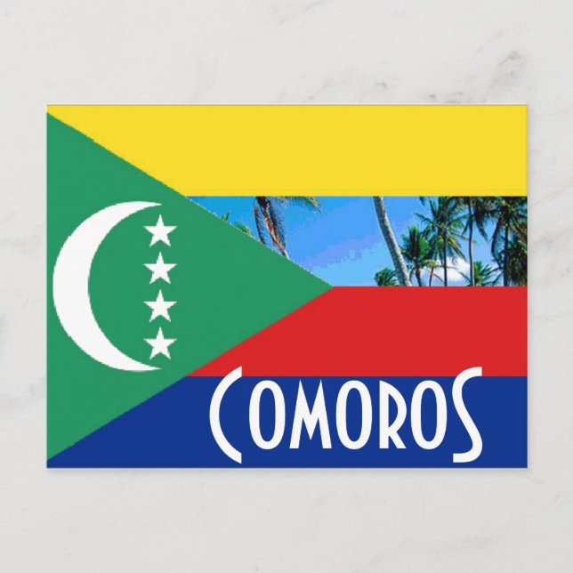 Comoros The Comoro Islands flag Postcard (Front)