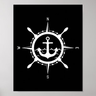Comp Anchor Maritime Design With Comp Captain Sail Poster