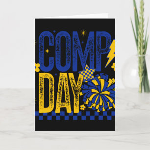 Comp Day Cheerleading Competition Blue And Gold Po Card