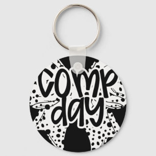 Comp Day Dalmation Coquette Bow Competition Day Ch Key Ring