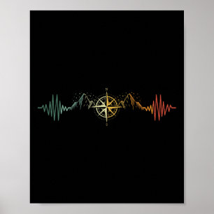 Comp Heartbeat Hiker Trek Outdoor Mountain Climbin Poster