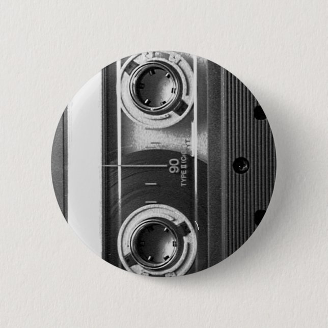 Compact Cassette Tape 6 Cm Round Badge (Front)