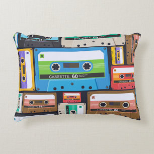 Compact Cassettes Abstract Composition Decorative Cushion