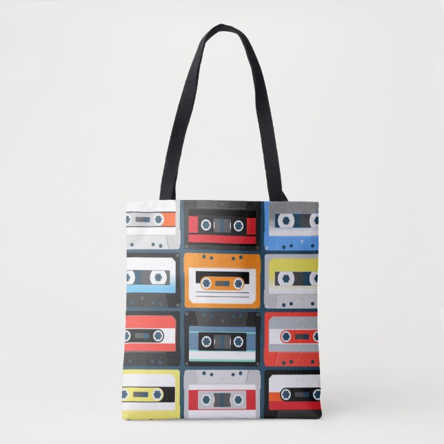 Compact cassettes. Set. Vintage illustration flat  Tote Bag (Front)