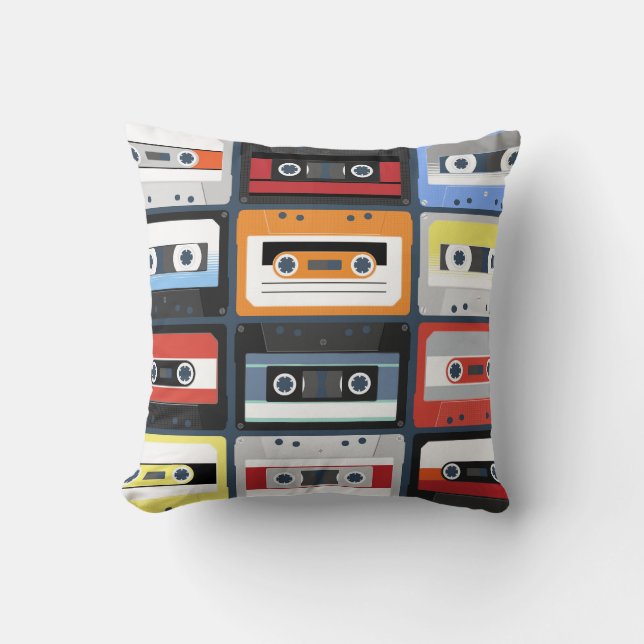 Compact cassettes: vintage flat design. cushion (Front)