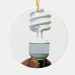 Compact Fluorescent bulb Ceramic Ornament