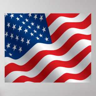 COMPACT PHOTO BACKDROP - US Flag Stars and Stripes Poster