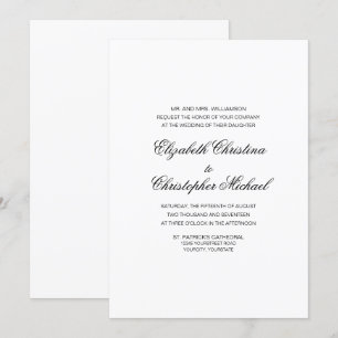 Compact Traditional Elegance (No Reception) Invitation