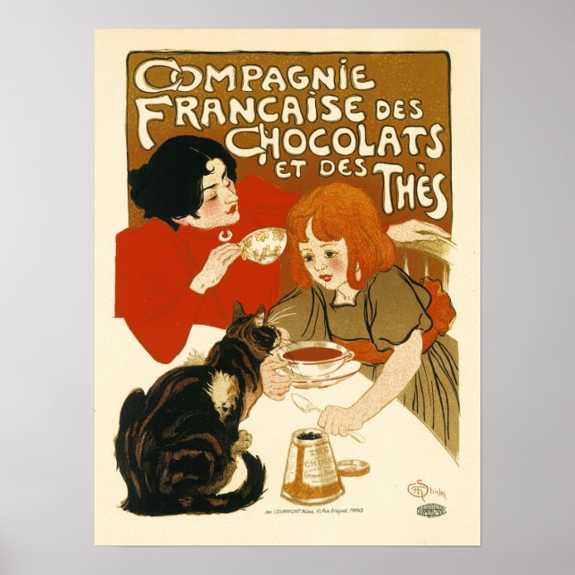 COMPAGNIE FRANCAISE Des Chocolate Drink Steinlen Poster (Front)