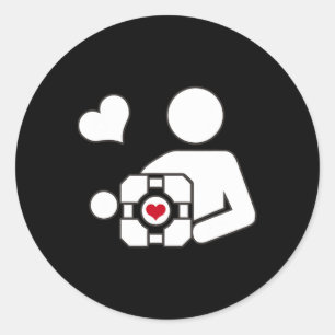Companion Cube Gaming Portal Nerd Funny Gamer 1 Classic Round Sticker