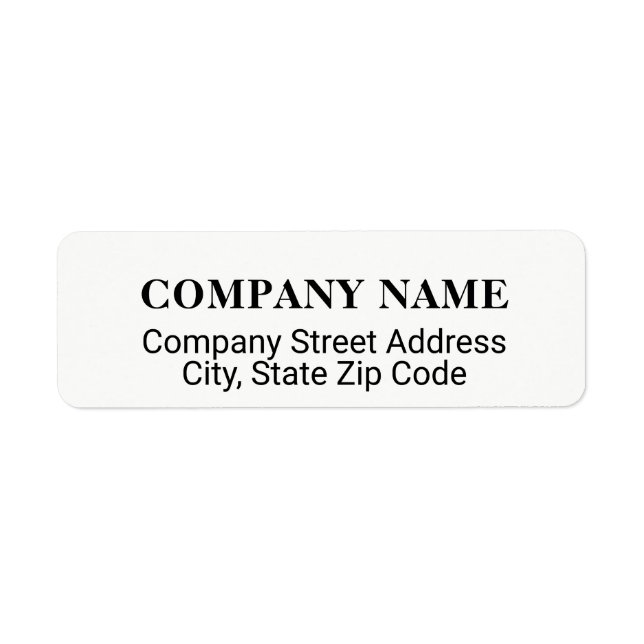 company address label with co. name return address label (Front)
