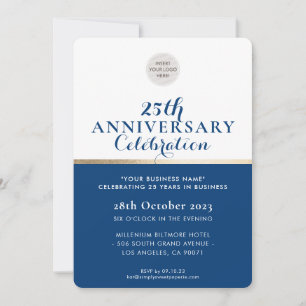 COMPANY ANNIVERSARY elegant business blue gold Invitation