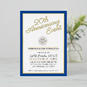 COMPANY ANNIVERSARY PARTY modern logo blue gold