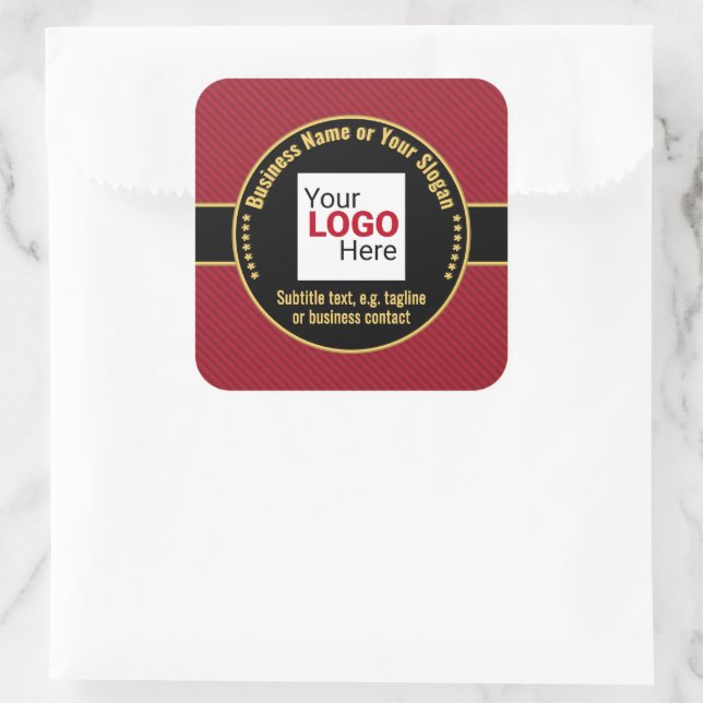Company Black, Gold, Red - Professional Impression Square Sticker (Bag)