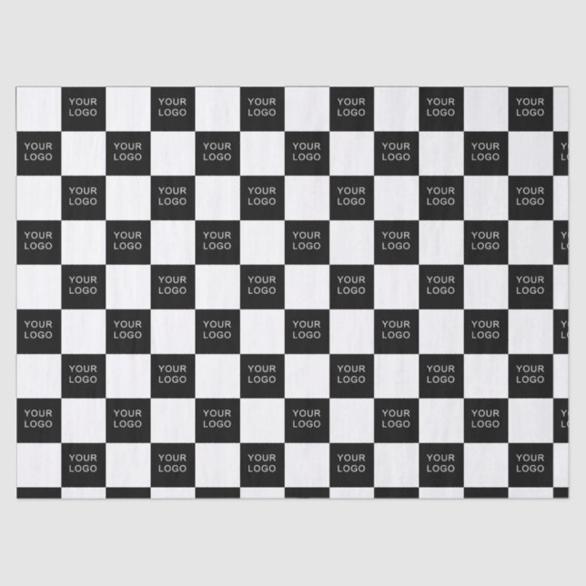 Company Business Branded Logo Pattern Kraft Tissue Paper (Front)