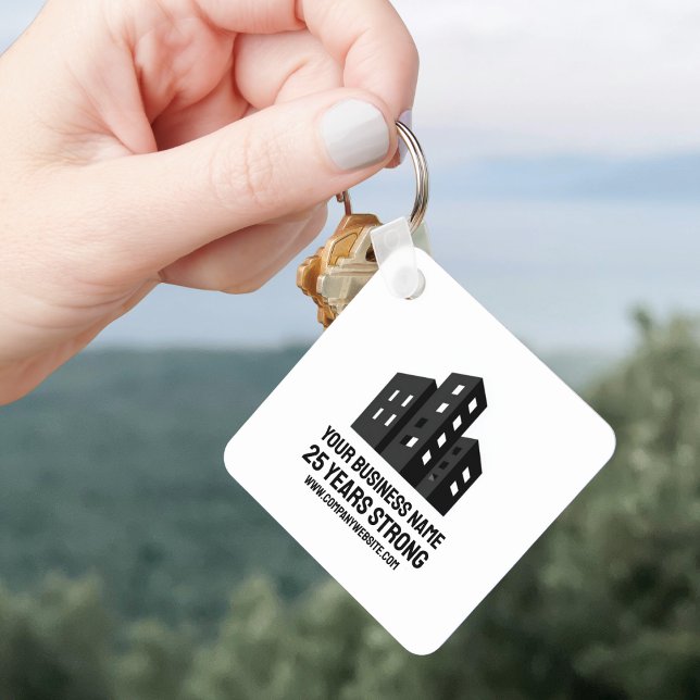 Company Business Logo Celebrating # Years Custom Key Ring (Creator Uploaded)