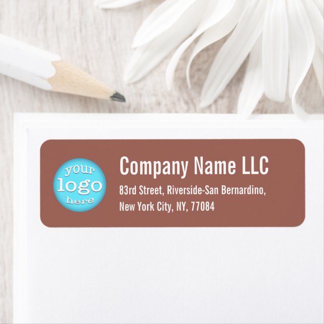 Company Business Logo Copper Rust Return Address Label (Insitu)