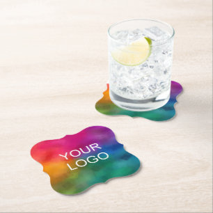 Company Business Logo Corporate Custom Template Paper Coaster