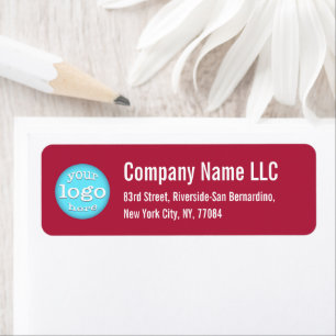 Company Business Logo Dark Magenta Return Address Label