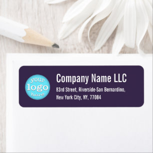 Company Business Logo Dark Purple Return Address Return Address Label