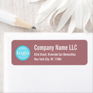Company Business Logo Dusty Rose Return Address Label