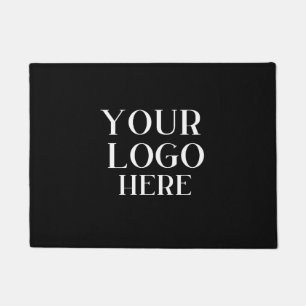 Company Business Logo Modern Black Promotional Doormat