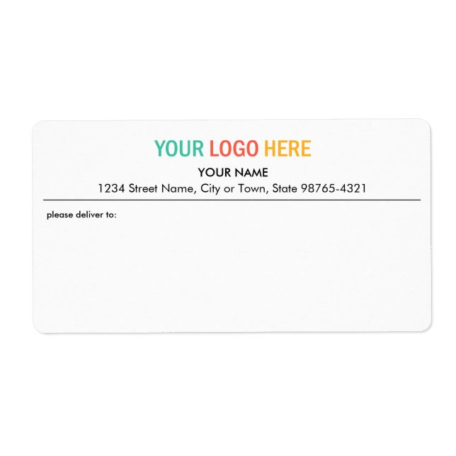 Company business logo package shipping address (Front)