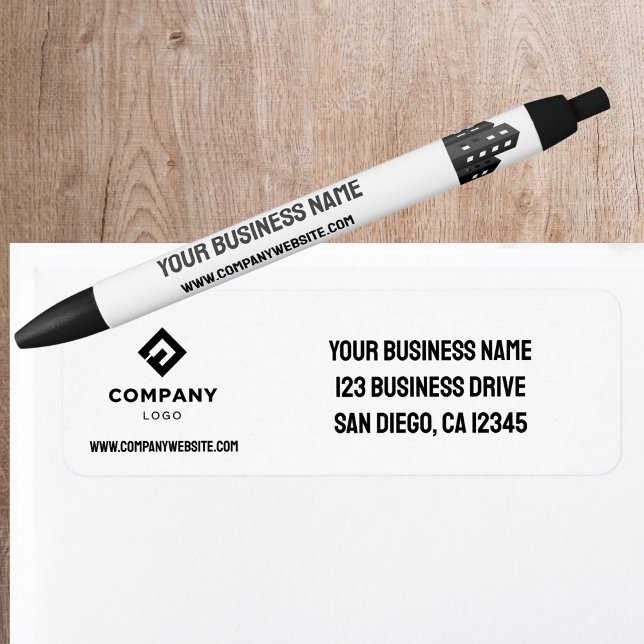 Company Business Logo Professional Return Address  Label (Creator Uploaded)