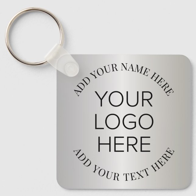 Company Business Logo Promotional Silver Key Ring (Front)
