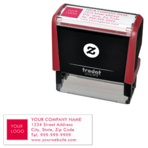 Company Business Modern Logo Return Address Self-inking Stamp