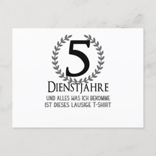 Company Celebration 5 Year Anniversary Employee Postcard