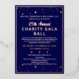 Company Charity Gala Ball Elegant Blue Rose Gold