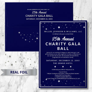 Company Charity Gala Ball Elegant Blue Silver