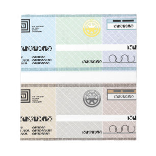 Company Check Gift Voucher Bonus Check Notepad