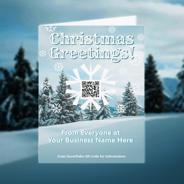 Company Christmas Card Snowflake with QR Code (Creator Uploaded)